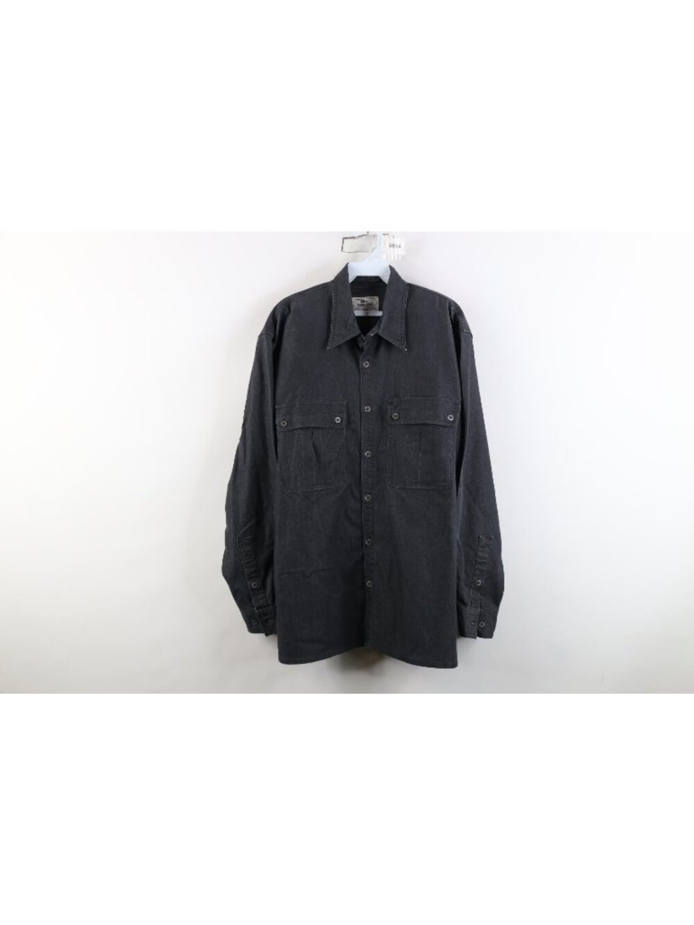 Tilley Endurables Mens L Chambray Denim Stretch Collared Trekking Button Shirt